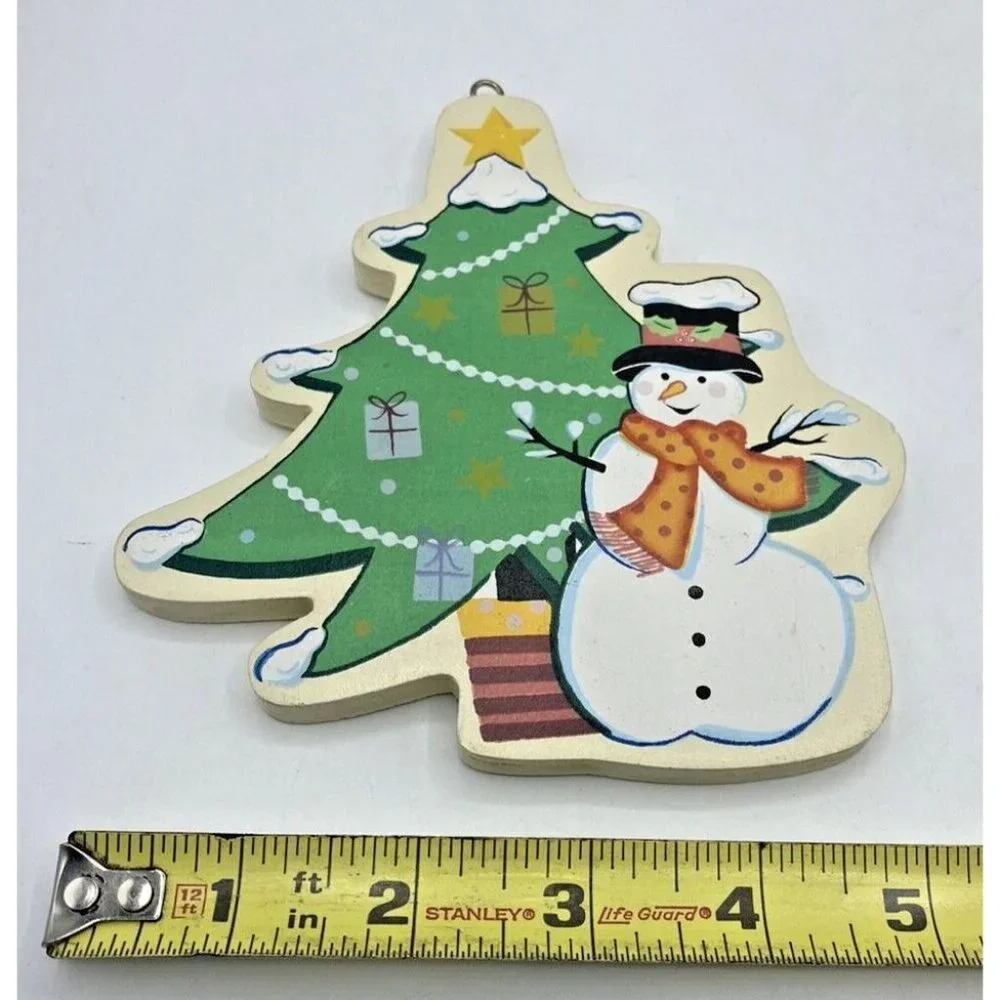 Lot of 3 Christmas Holiday Winter Wooden Decor Hanging Signs 7-10 